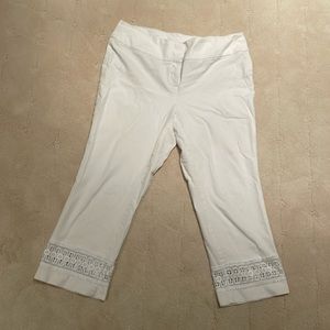 Lace Detailed White Trousers